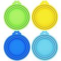 4 Pack Pet Food Can Covers Silicone Can Lids - One Size Fit 3