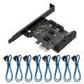 8 Ports Sata 6gbps to Pci Express Controller Card Board for Pc B