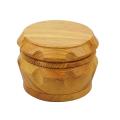 Wooden 4-layer Grinder with Pollen Scraper for Home Wood Color