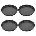4 Pack 5 Inch Round Perforated Pizza Baking Tray with Holes for Cakes