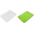 10 Inch Long Rectangle Shape Serving Tray Made Of Plastic Green