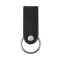 Stainless Steel Keyring Design Faux Leather Belt Loop Key Chain