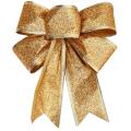 10pcs Christmas Tree Decoration Bows Ribbon Gold 25 X 21cm