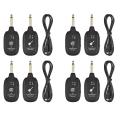 4 Set Uhf Guitar Built-in Rechargeable Wireless Guitar Transmitter