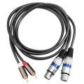 Hifi Audio Cable 2 Rca Male to Xlr 3 Pin Female Amplifier Cable 1.5m