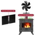 6 Blades Heat Powered Stove Fan Fireplace Log Wood Burner Eco-fan