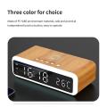 Alarm Clock with Wireless Charger Night Light with Time Memory White