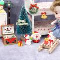 1:12 Dollhouse Sleigh Micro-landscape Snow Scene Xmas Miniature Decor