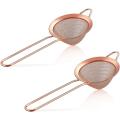 2-piece Stainless Steel Tea Strainer Small Cone-shaped Rose Gold