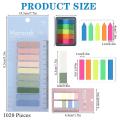 1020 Pieces Sticky Index Tabs with Ruler, Writable File Tabs Flags