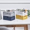 2-piece Plastic Basket for Storage Shelf Durable and Reliable Folding