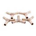 5pcs 8mm 3 Ways Y-piece Brass Air Gas Hose Barb Tube Coupler