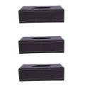 3x Portable Leather Rectangular Tissue Cover Box Brown