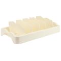 Food Container Lid Organizer, Expandable with Dividers Beige-yellow