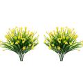 8 Pcs Artificial Flowers Outdoor Yellow Plants Plastic Greenery Decor