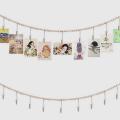 Wooden Bead Garland with Clothespin Card Holder for Children's Room