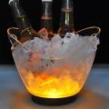 Luminous Plastic Transparent Led Ice Bucket for Bar and Restaurant