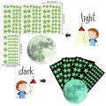 1 Set 30cm Moon,stars,dots,decal Kids Bedroom Fluorescent Stickers