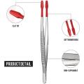 2 Pieces Of Rubber Tip Pvc Silicone Precision Tweezers Tool-red