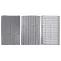Towels,natural Cotton,18 X 25 Inch,3 Pack,white with Grey Stripe