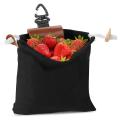 Foldable Canvas Foraging Bag, with Hang Buckle for Outdoor Black