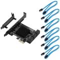 88se9215 Chip 6 Ports Sata 3.0 to Pcie Expansion Card Pci Express