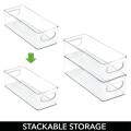 2pcs Stackable Plastic Food Storage Bin with Handles - Organizer