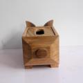 Creative Solid Wood Tissue Box Cute Animal Shape Seat Type Tissue B