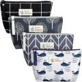 4pcs Canvas Cosmetic Bags for Women Girl Vacation Travel,4 Styles,c