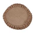 Rustic Farmhouse Burlap Round Placemats Set Of 4, 15 Inches Diameter