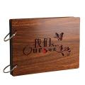 6 Inch Wooden Photo Album Baby Growth Memory Life Photo Relief Brown