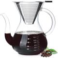 Pour Over Coffee Maker, Glass Coffee Pot, Manual Coffee Dripper