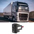 Car Dual Usb Car Charger Power Socket with Led Light for Volvo Fh