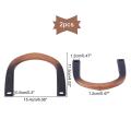 2pcs Wooden Purse Handles U-shaped Wooden Handles for Beach Bag