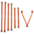 Cnc Chassis Link Rod Linkage Set for Axial Scx24 1/24 Rc Car,orange