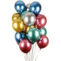 50pcs 10 Inch Latex Balloons Chrome Glossy for Party Decor- Silver