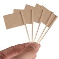 200 Pack Kraft Paper Flag Picks Cheese Markers for Cupcake, Food