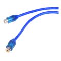 Car Audio Rca Female to 2 Rca Male Splitter Adapter Cable Wire Dark Blue 2 Pcs