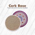 8 Pcs Absorbent Ceramic Stone Coaster with Cork Base