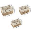 3 Pack Woven Storage Basket, with Removable Liner Home Decoration