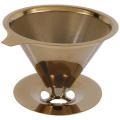 Double Wall Stainless Steel Titanium Gold Coffee Dripper Filter