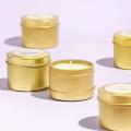 16 Pcs Metal Candle Tin Cans 4 Oz Empty Candle Jars with Lids Gold