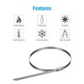 100pcs Strip Wire 304 Stainless Steel Self-locking 4.6mm Cable Tie