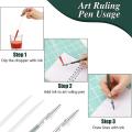 Art Ruling Pen Set with Glue Residue Eraser,for Mounting Art