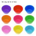 12 Pieces Of Silicone Muffin Cup Round 7cm Cake Cup Color Set