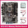 B75 Btc Miner Motherboard+g540 Cpu+sata Cable+switch Cable Lga1155