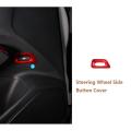Steering Wheel Side Button Cover Trim Rear Trunk Switch Cover,red