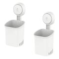 Toothbrush Holder Suction Cup 2 Packs Shower for Drill-free Electric
