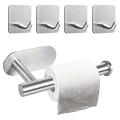 Toilet Paper Holder No Drilling Self-adhesive Stainless Steel Silver