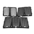 Car Middle Mesh Grille Front Grille Inserts Trim Mesh Kit Black